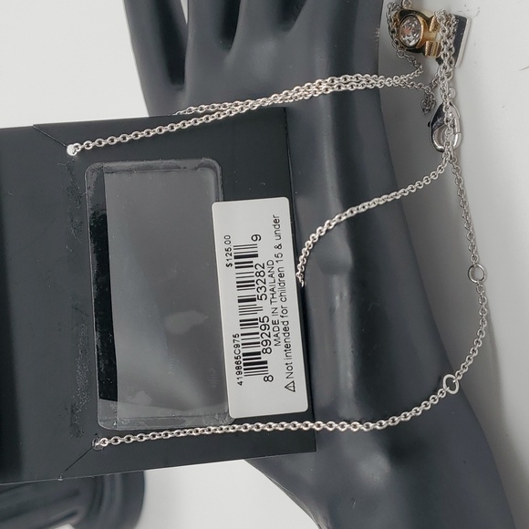 COACH Silver Gold Cubic Zirconia Necklace. - Picture 2 of 5